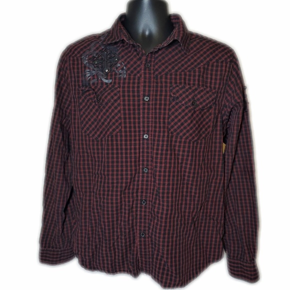 Men's MMA Elite Checked Button Down Shirt - Picture 1 of 3